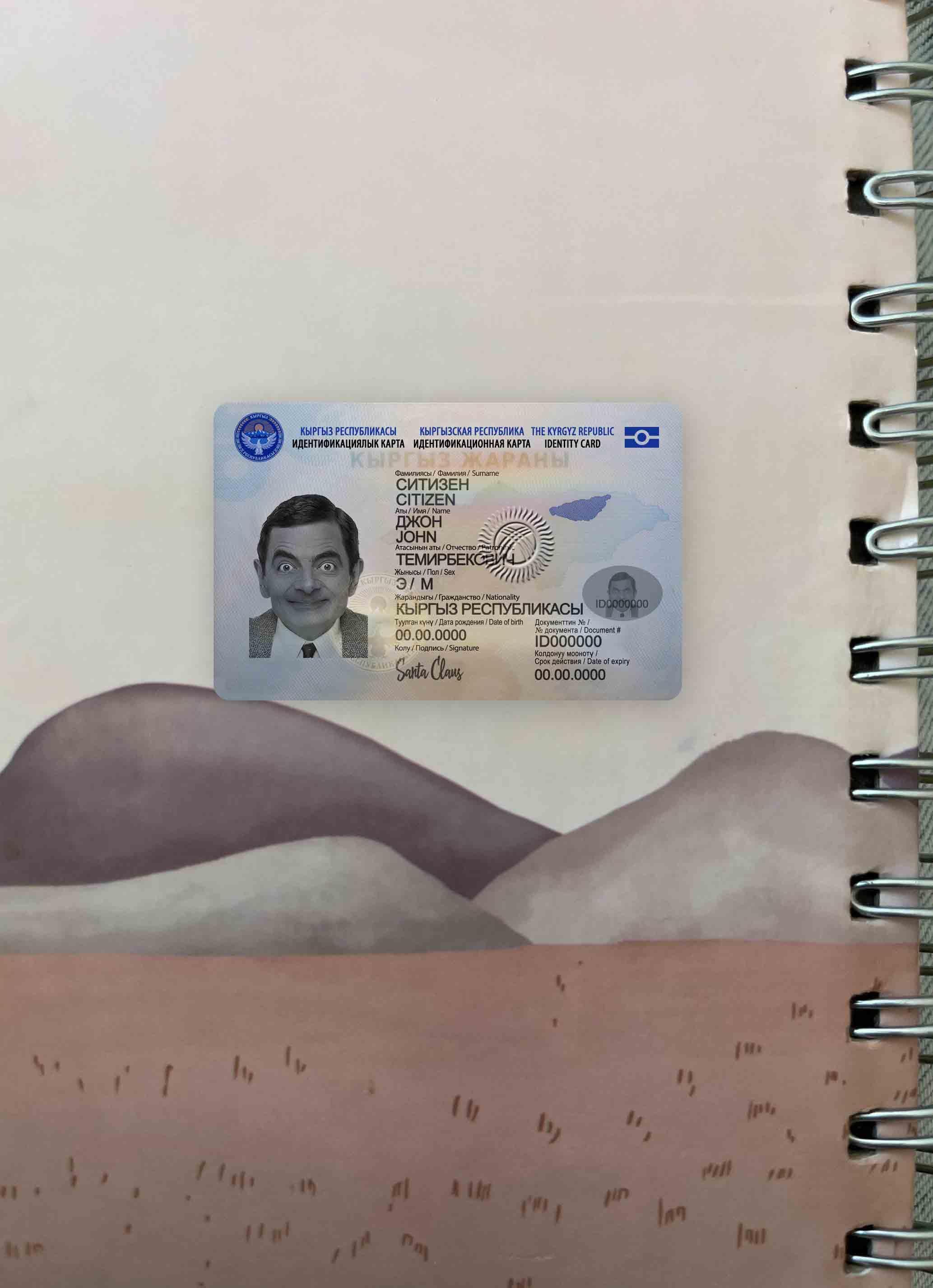 Realistic Kyrgyzstan ID photolook real example